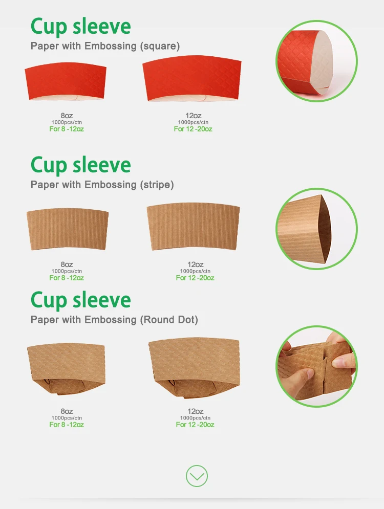 Disposable Tea coffee paper cup Sleeves Creative thermal insulation thickened corrugated cup holder With logo printing supplier