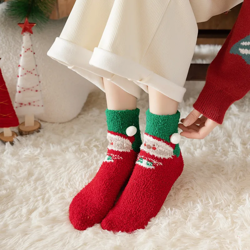 Christmas Socks Wholesale Thickened Cotton Knitting Gift Funny Happy