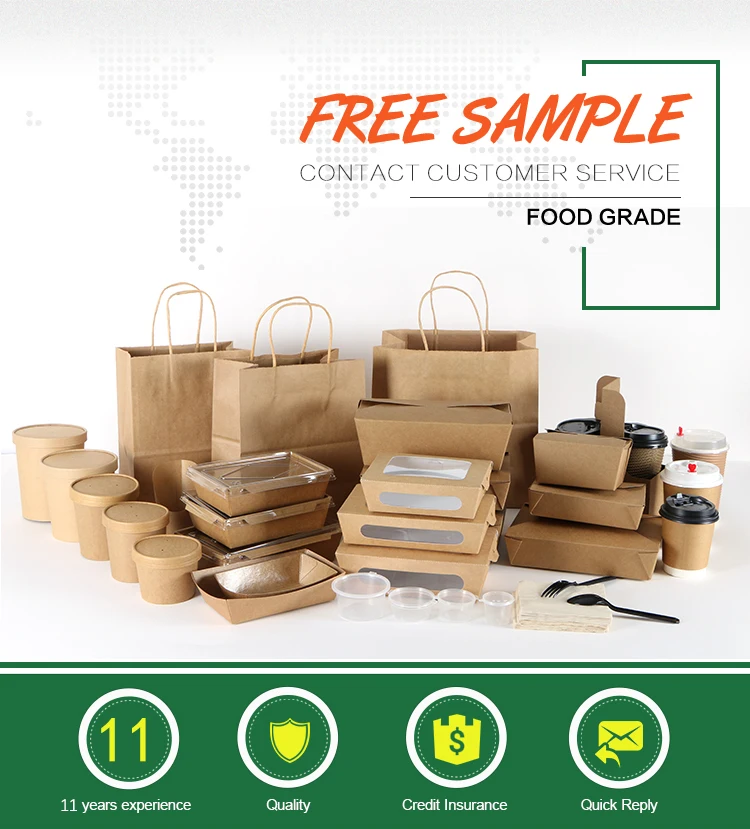 Custom Biodegradable Kraft Fast Food Paper Container To-Go Lunch Take ...
