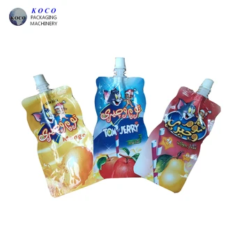 High Quality Food Grade Plastic Stand-Up Pouch with Screw Cap Cooking Olive Oil Spout Aluminum Foil Material PE PET for Packing