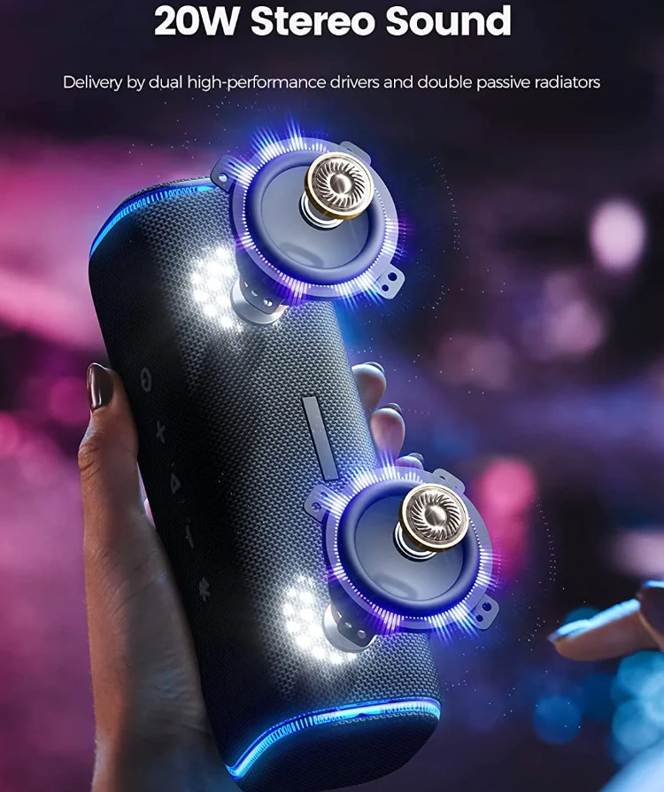 Latest Sound Box  F9 Waterproof Wireless BT Audio Speaker with Colorful Light Strap and Drum Beats Function