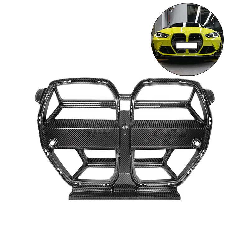 Dry Carbon CSL Style Front Bumper Kidney Center Mesh Grill Grille for BMW M3 G80 M4 G82 G83 Competition 2020+