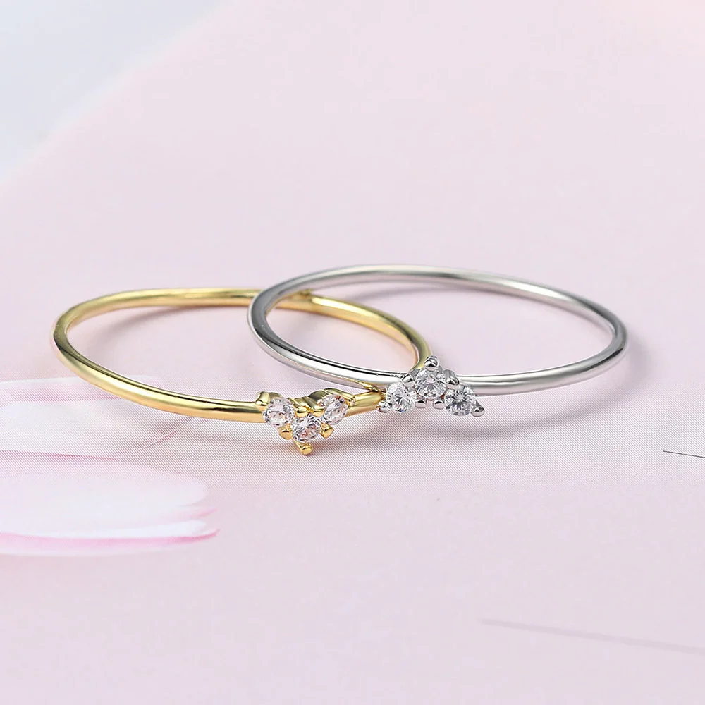 Minimalist Pearl Ring Simple 14K Gold Plating Graduation Dainty Stacking Ring