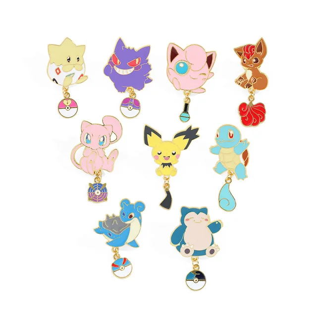 Factory New Hot-selling Pokemon Brooch Pikachu Gengar Jigglypuff Character Holiday Party Image Pins