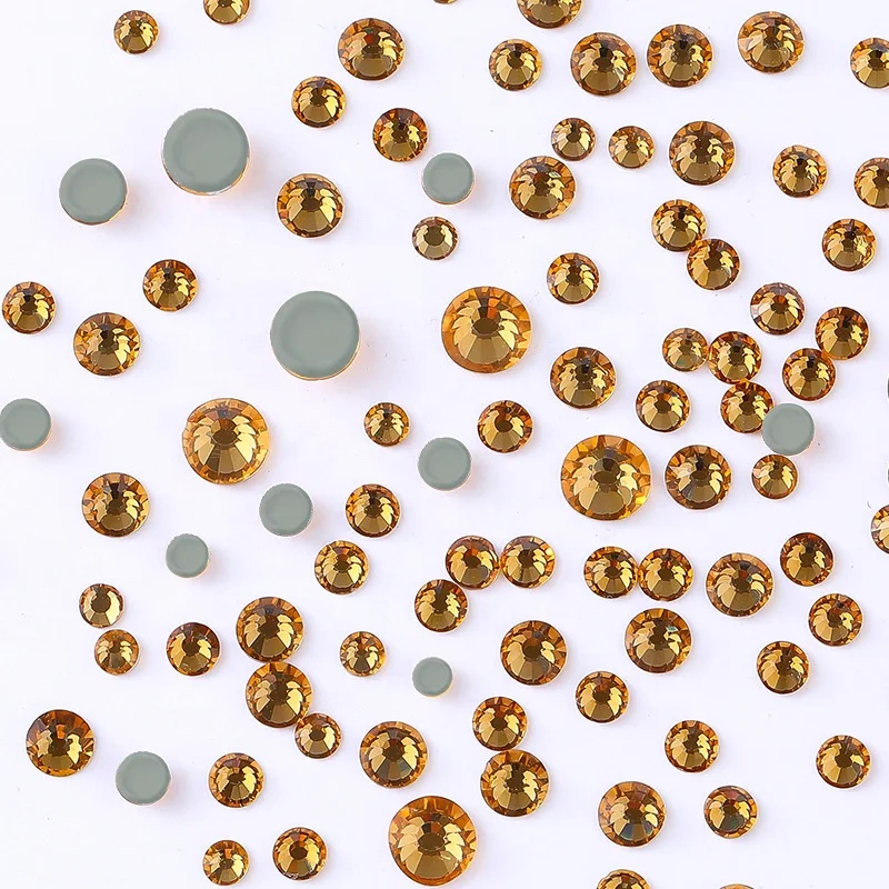 Hot Fix Strass Machine Cut Hot Fix Rhinestones Factory Wholesale Over 75 Colors Flat Back Intensive Glue Hotfix Stone for Dress