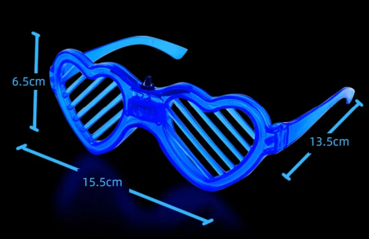 NINER9 Heart-shaped Louver Glowing Glasses Custom logo Holiday Glowing Props preview 2