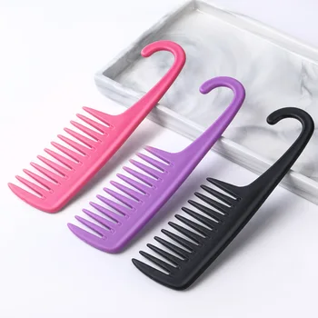Colorful Hairdressing Salon Wide Tooth Detangling Large Shower Comb Detangler Wet Hair
