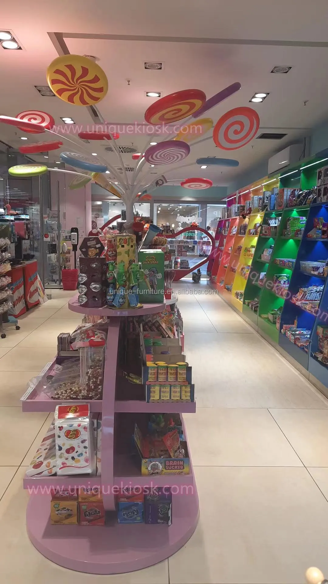 Modern Sweet Store Interior Design Candy Mall Kiosk Stand Candy Shop ...