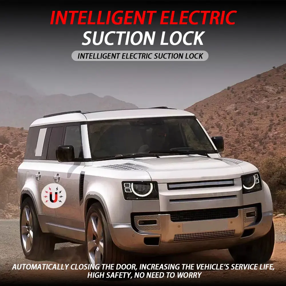 Electric Suction SOFT CLOSING VACUUM DOOR LOCK Anti-pinch Car Door Soft Closer for Defender 2020+