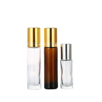 5ml 10ml clear amber shape attar roll on roller essential oil perfume glass bottles
