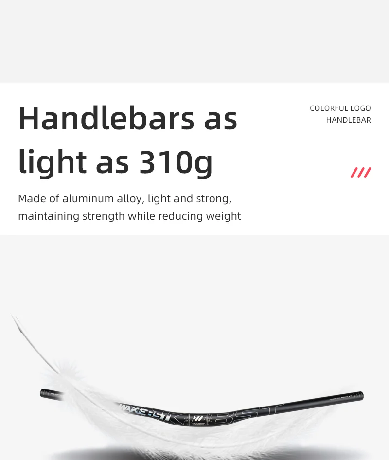 Lightweight 780mm/31.8mm Aluminium Alloy Bike Handlebar WAKEBST Color Logo for Road Bicycles Mountain Bike BMX