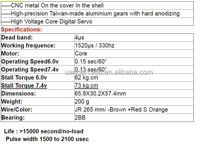 JX Servo PDI-HV2070MG 73KG Metal gear Core Digital 1/5 Car compatible SAVOX-0236