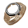Rose gold case with black bezel