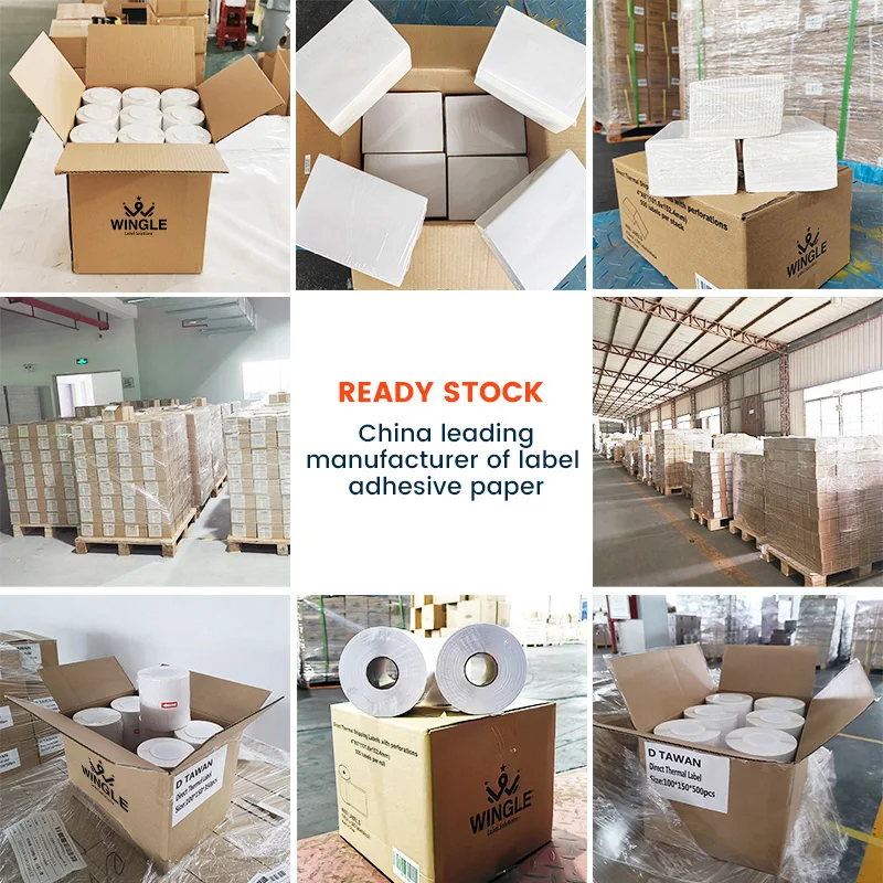Fanfold экологически чистый waybill клей Водонепроницаемая Доставка Клейкая упаковка jumbo roll 4x6 6x4 100x150 58x40 4x5 a4 термальная этикетка
