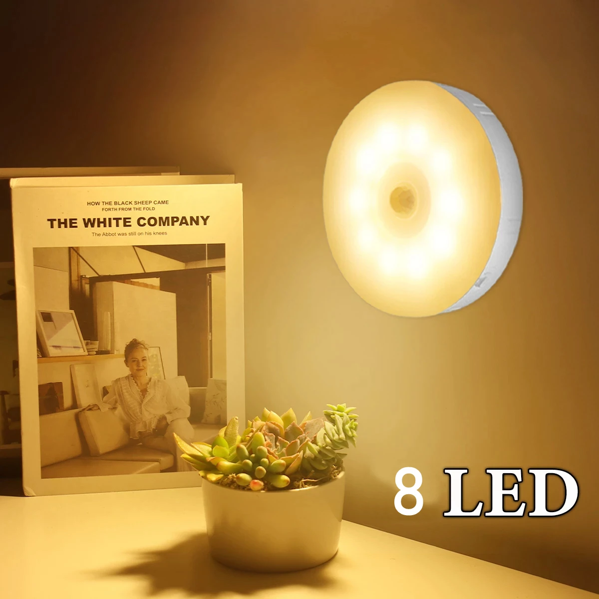 Motion Sensor LED Night Light USB Rechargeable Night Lamp For Kitchen Cabinet Wardrobe Lamp Staircase Wireless Closet Light