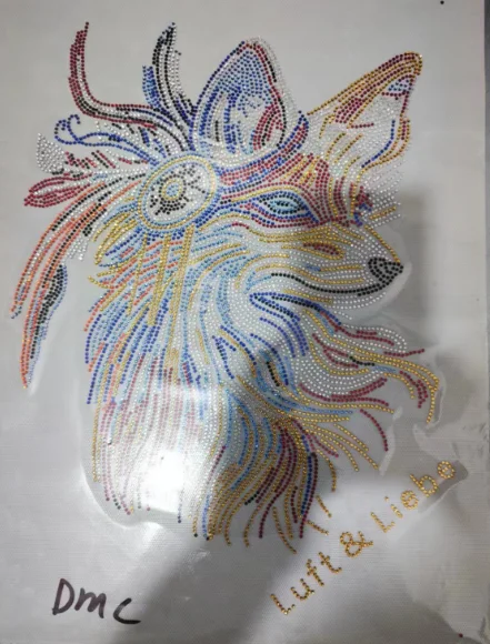 Chinese Dmc Stone Custom Heat Transfers Iron on Diamond Strass Design Hot Fix Garment Motifs for Bawal Scarf Tudung Sticker