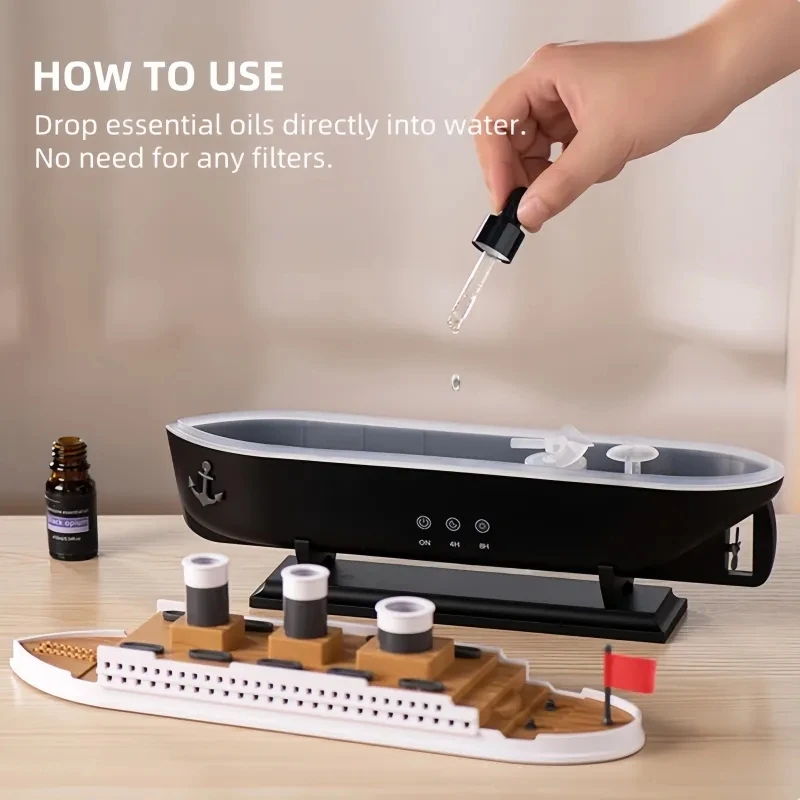 250Ml Remote Control Ultrasonic Air Humidifiers 7colorful Night Light  Smoke Ring Spray Humidifier Aromatherapy Diffuser Machine