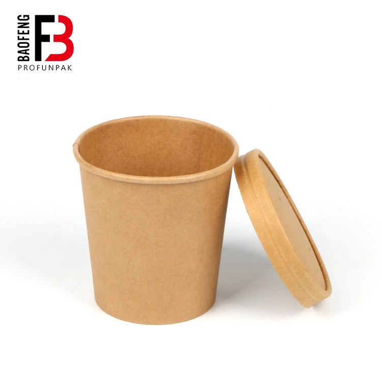 
Пищевой pe покрытием крафт-бумага greaseproof бумага суп чаша для горячих продуктов 