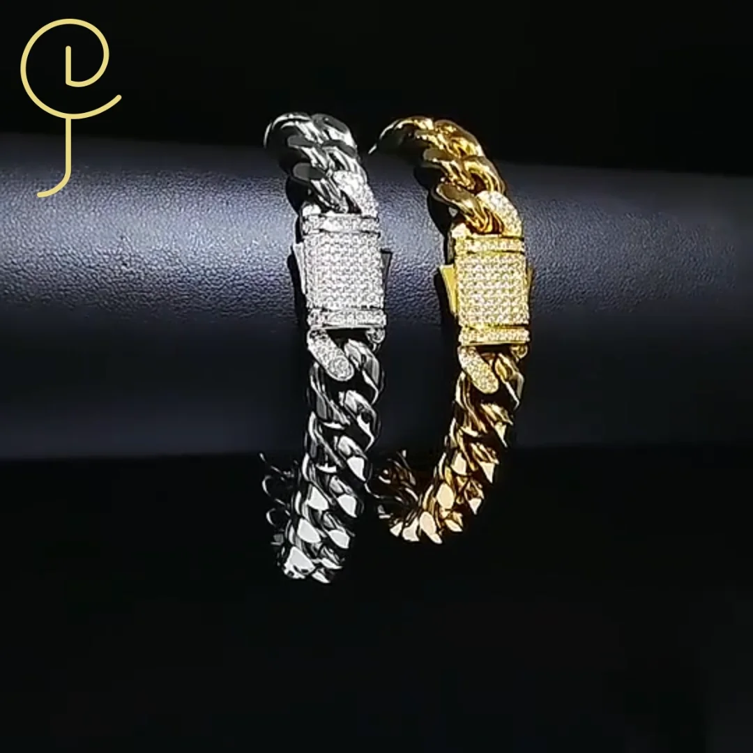 thumbnail image 2 of Gold Plated Hip Hop Miami Cuban Link Chain – 12mm To 22mm With 5A Zircon Stones 2 of 3