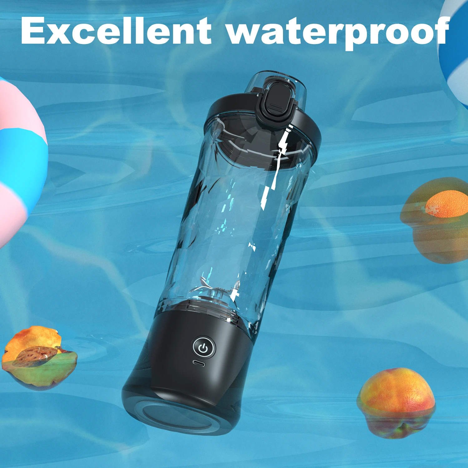 High Quality Mini Blender Portable Usb Rechargeable Fresh Juice Blender 600ml Black