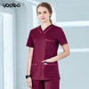 Wine red short-sleeved women's top