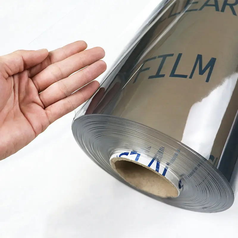 New Design Super Clear PVC Transparent Tarpaulin Blue Color Stretch Plastic Roll Film Transparent PVC Sheet