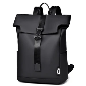 Casual Roll Top Laptop Backpack with Trolley Sleeve for Men Women Magnetic Closure Waterproof Business Travel Laptop Backpack