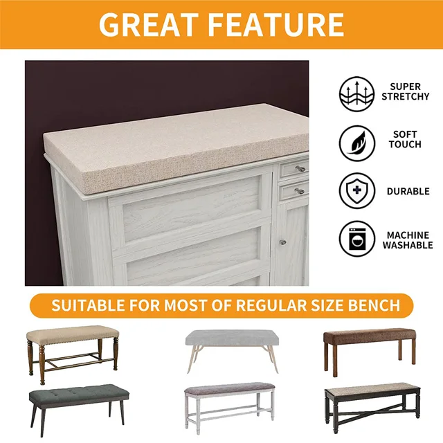 Piano Bench Cushions Foam Chair Pads Indoor Settee Seat Cushion For