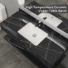 60cm Two Layer Rock slab bathroom cabinet with ceramic basin