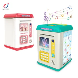 Chengji Children Simulated Fingerprint Face Recognition Unlock Saving Box Atm Electronic Smart Piggy Bank with Light and Music