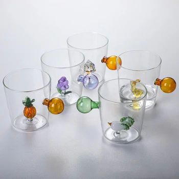 56H Modern Three-dimensional Animal-shaped Glass Mug with Handle