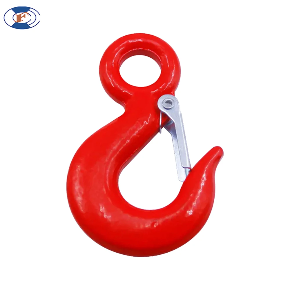 HF US Type 320C Forged Lifting Eye Hoist Truck Hook with Latch for Industrial Usage for Mining and Heavy Industry Applications