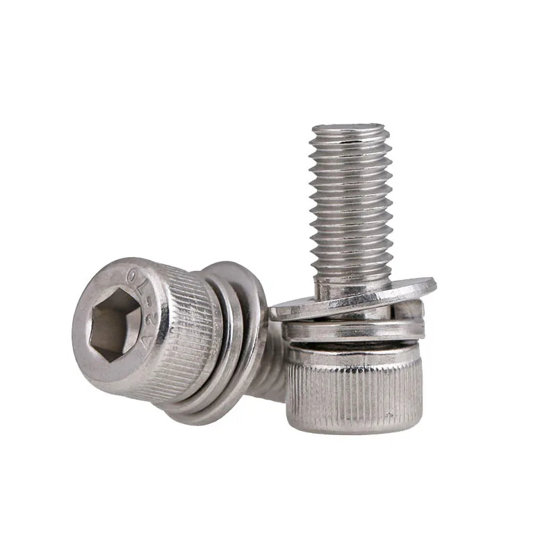 Stainless Steel Socket Head Triple Combination Sex Hex Socket Fasteners Stainless Steel Making Tools Screw Bolts