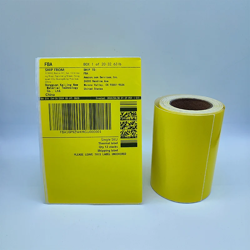 Custom Colorful 4x6 Sticker Roll Green Yellow Thermal Labels for Perfume Shipping Direct Thermal Printer Compatible Paper Color