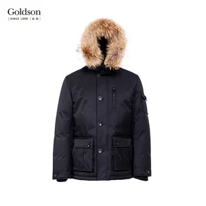 Men's Goose Down Winter Jacket With Luxury Fur Popular Italian/Canada Brand