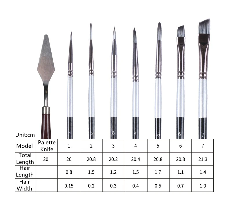 Manufacture Wholesale 19pcs Painting Art Set 15pcs Mix Shape Paint