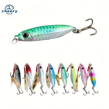Cheery New Fashion Lifelike 7g/10g/15g/20g/25g/30g Fast Sinking Jigging Bait with Assisted and Feather Treble Hooks – Metal Jig – view 2