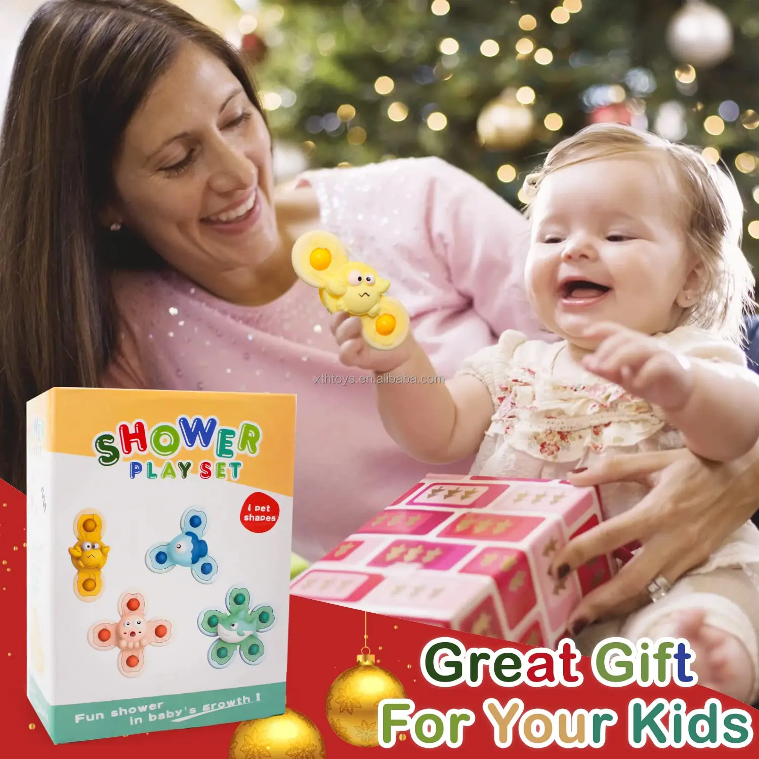 2023 Trend Toys 4pcs Baby Spinning Top Sucker Bebe Juguetes 0 12 24