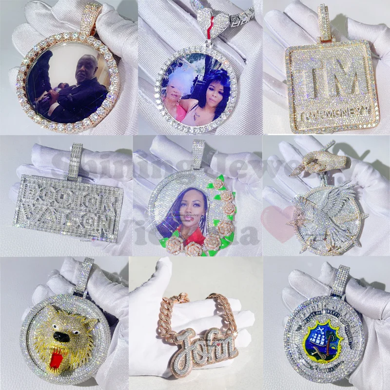 Custom Photo Pendant with VVS Moissanite - Shining Jewelry