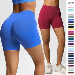 In Stock 24-Hour Shipping Hip Lifting Ruched Low Rise Yoga Leggings Comfortable Workout Shorts