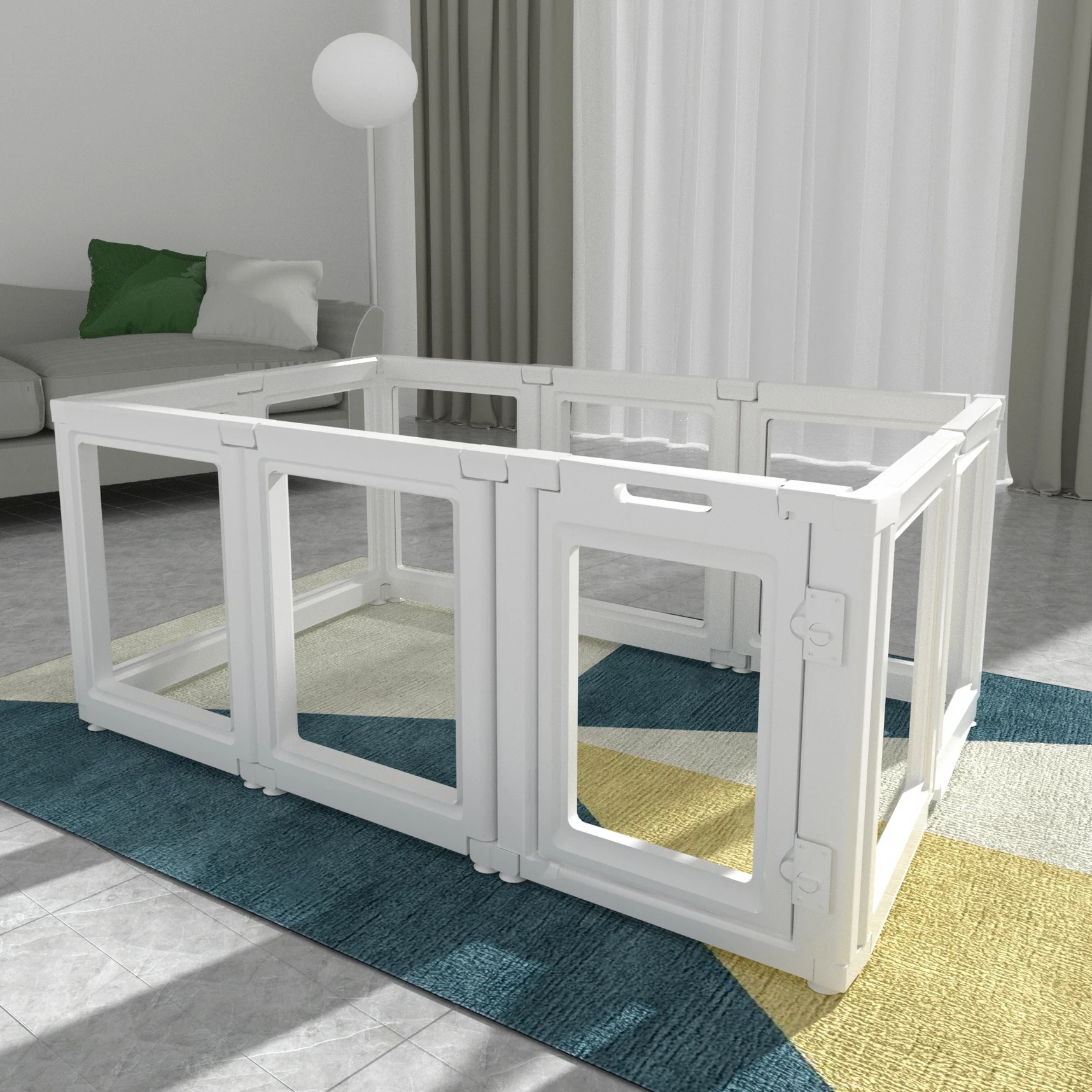 Door Acrylic Baby Playpen Dog Playpen Panels With Door, H Pet