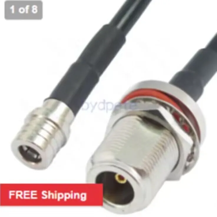 Manufacturer Supply Customizable  Qma Male Plug to n Female Jack Bulkhead Rg223  Jumper Cable Assembly