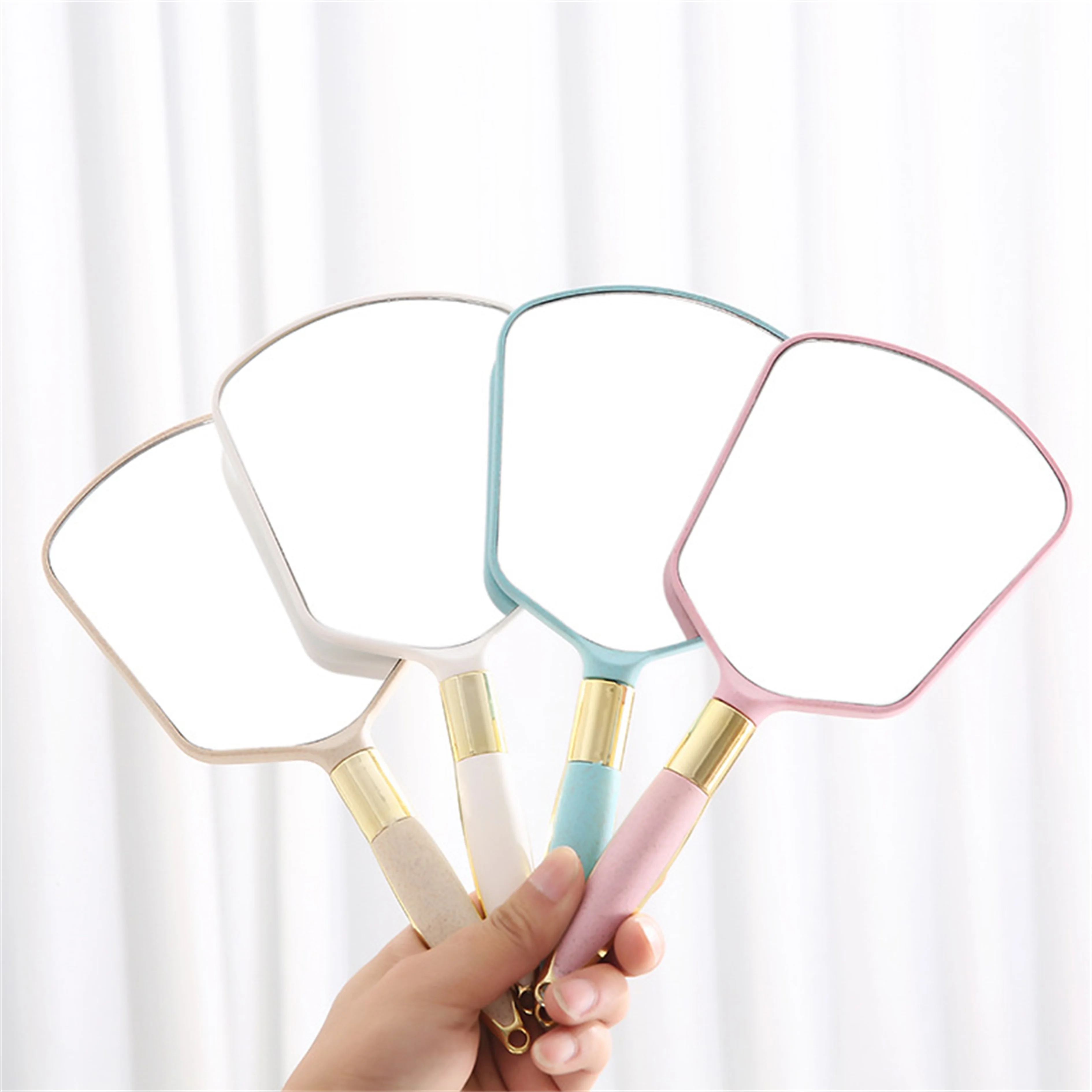 Private Label Custom Cosmetic Hand Mirrors for Women Small Compact ABS Plastic Square Design LED Features Pocket Usage Makeup