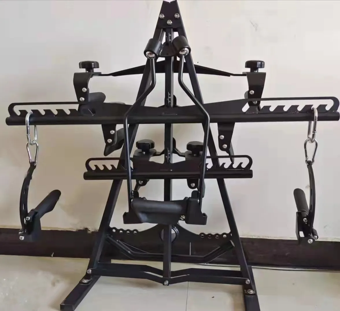Gym Equipment 5 Piece LAT Cable Attachments Pulldown bar Back Handles Mag Grips Rack