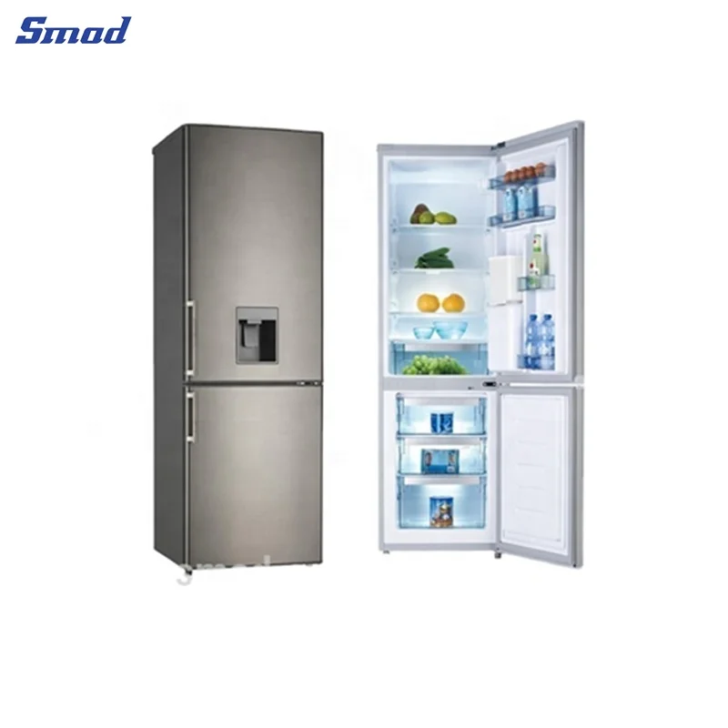 300L Small Bottom Freezer Fridge Freezer Refrigerator with Dispenser for DDB-343(W)H