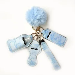 6 шт. Пустой дорожный размер бутылки и брелок держатель набор Крючки для ключей футляр для гигиенической помады брелки