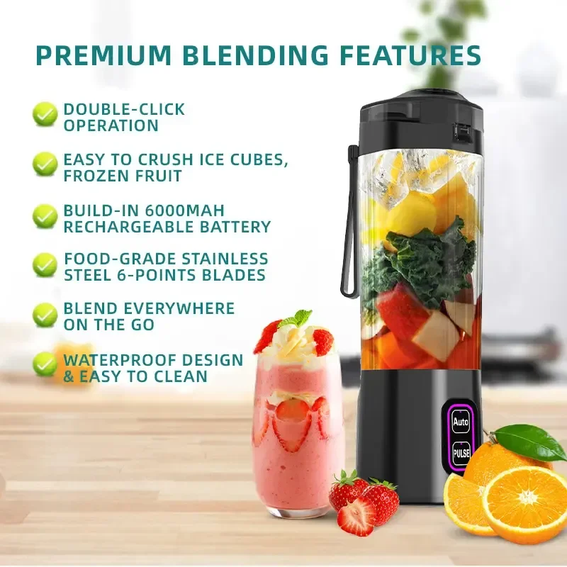 New Pulse Function Type Juice Cup Rechargeable Portable Blender