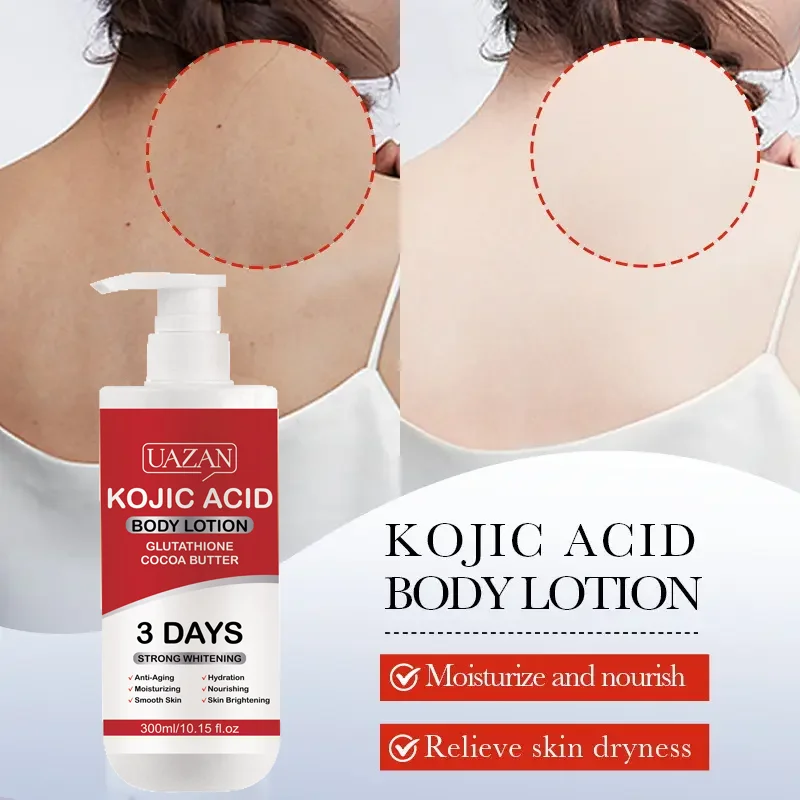 UAZAN Organic Body Milk Lotion - Vegan Moisturizer with Kojic Acid & Cocoa Butter for Skin Brightening & Anti-Wrinkle Care UAZAN Organic Body Milk Lotion - Vegan Moisturizer with Kojic Acid & Cocoa Butter for Skin Brightening & Anti-Wrinkle Care