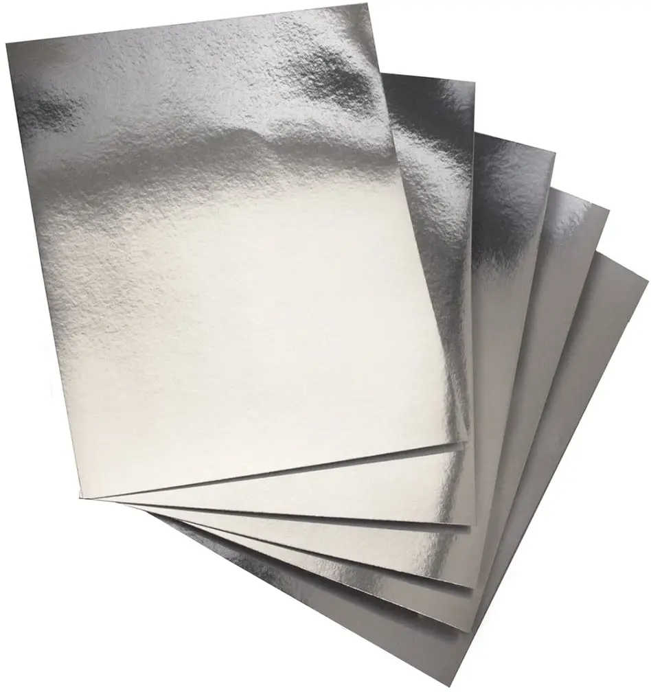 Carta decorativa dorata a specchio, formato A4, 250 g/m², dorata, liscia, lucida, con specchio metallico glitterato, cartoncino artistico (10 fogli