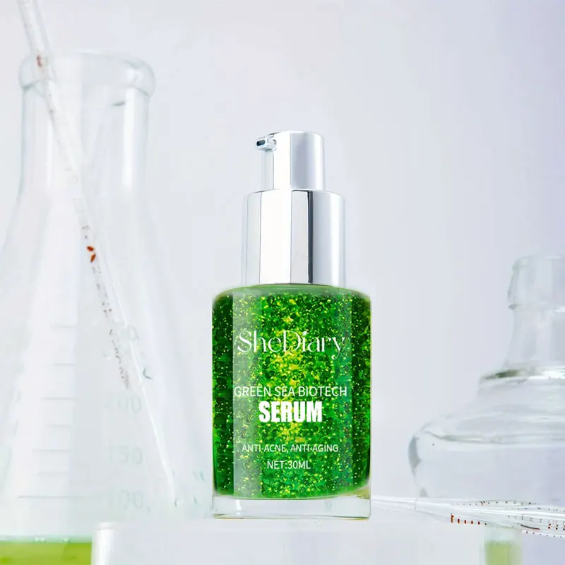 OEM ODM SheDiary Skin Care Facial Serum Anti-inflammatory Acne Anti-aging Firming Moisturizing Green Sea Biotech Serum